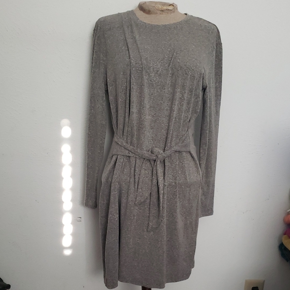 Club Monaco Heather Gray Long Sleeve Dress Sz M